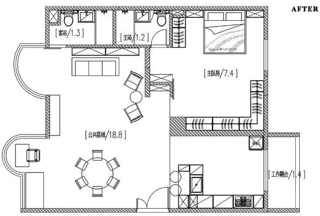 退休夫妇的惬意生活116㎡一居室全屋耐看又治愈稳重又大方(图2)